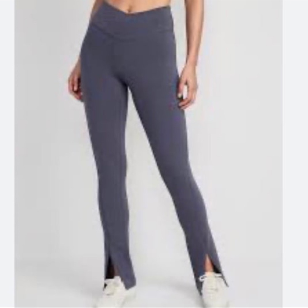 Old Navy Gray Split-Hem Leggings